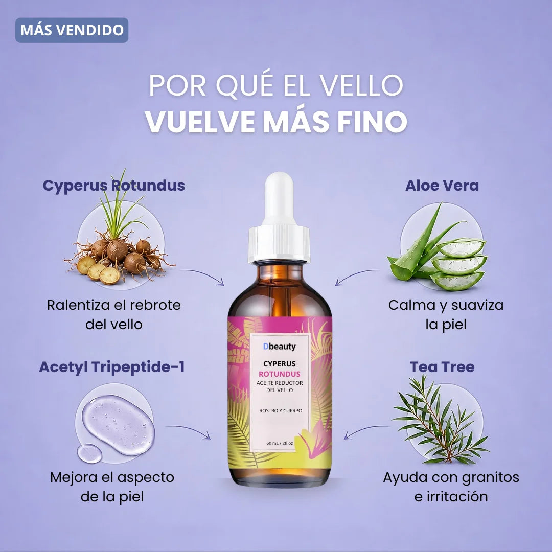 Aceite Reductor del Vello · Cyperus Rotundus (60ml)