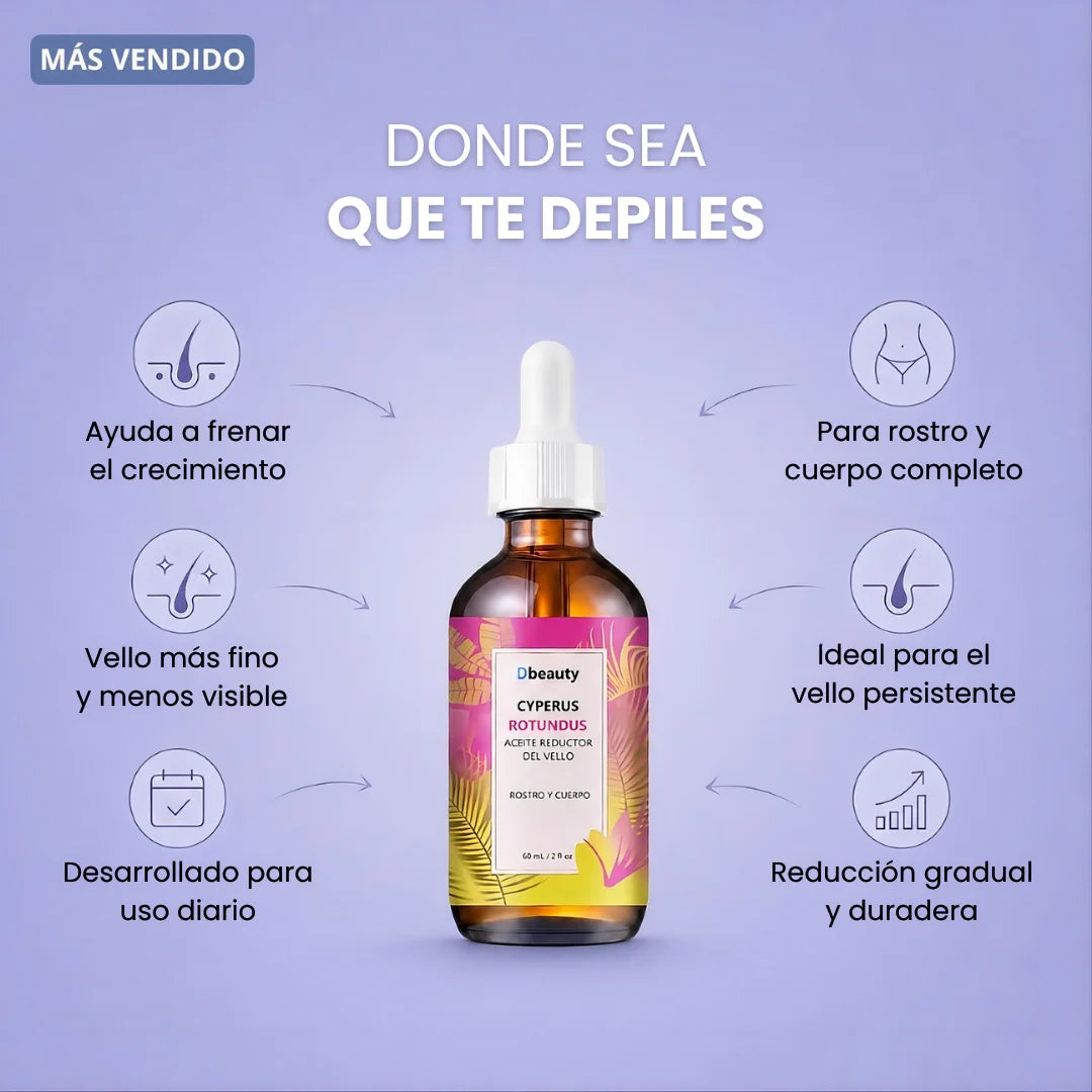 Aceite Reductor del Vello · Cyperus Rotundus (60ml)